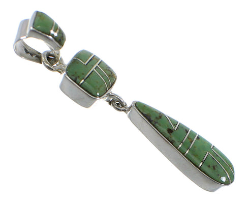 Southwestern Turquiose Inlay Sterling Silver Pendant YX51700